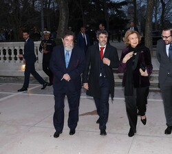 Su Majestad la Reina Doña Sofía a su llegada a la Casa de Vacas del Parque del Retiro