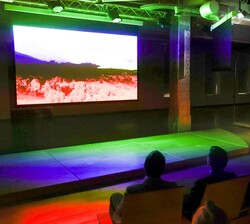 Su Majestad la Reina durante la proyección del vídeo documental especial del estreno de la serie "El Camino Interior"