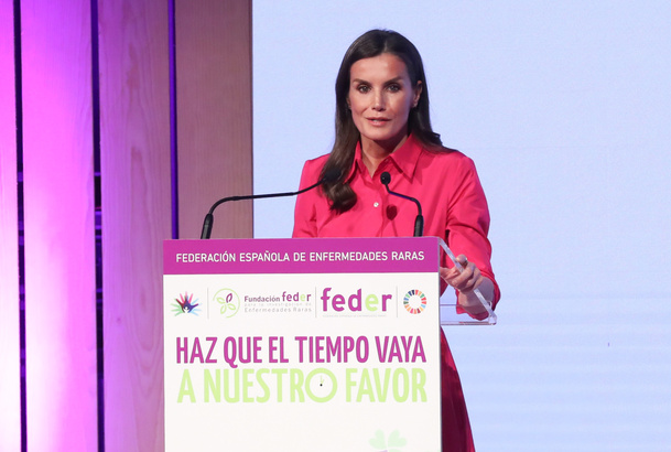 Su Majestad la Reina durante su intervención en el acto con motivo del “Día Mundial de las Enfermedades Raras”