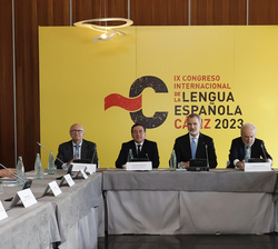 Su Majestad el Rey durante la Sesión Especial del CILE “Unidad y diversidad del español. La tradición y el reto de la inteligencia artificial