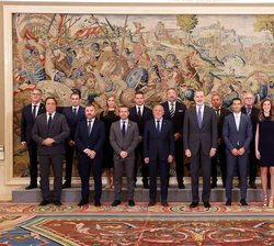 Su Majestad el Rey junto a la representación del Real Jaén Club de Fútbol