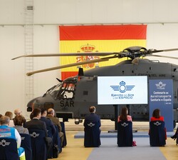 Su Majestad la Reina durante el acto de clausura del centenario de la primera aeroevacuación médica en España