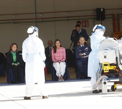 Doña Letizia durante el ejercicio de simulacro