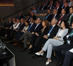 Doña Sofía durante la proyección del vídeo sobre la Federación Española de Bancos de Alimentos