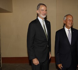 Su Majestad el Rey junto al Presidente de la República Portuguesa, Marcelo Rebelo de Sousa