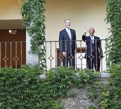 Su Majestad el Rey junto al Presidente de la República Portuguesa, Marcelo Rebelo de Sousa