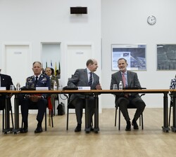 Don Felipe al inicio de la presentación del papel del Centro de Satélites para la Política Exterior y de Seguridad Común y la Política Común de Seguri