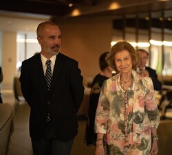Doña Sofía a su llegada al Spain Fusion Texas 2023