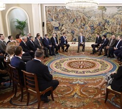 Don Felipe durante la audiencia con el Consejo de Presidentes de BusinessEurope