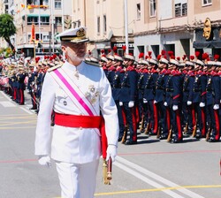 Su Majestad el Rey en un momento de la revista 