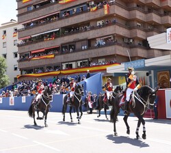 Momento en el que hace su paso por la Tribuna Real el Escuadrón de Sabes de la Agrupación de Reserva y Seguridad de la Guardia Civil