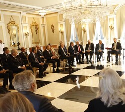 Un momento durante la audiencia de Su Majestad el Rey con el Patronato, Senado y Consejo Directivo de la Fundación CEDE-Conferenciación Española de Di