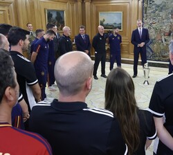 Audiencia del Rey a la Selección Nacional de Fútbol, tras proclamarse campeones de la Nations League 2022/2023"