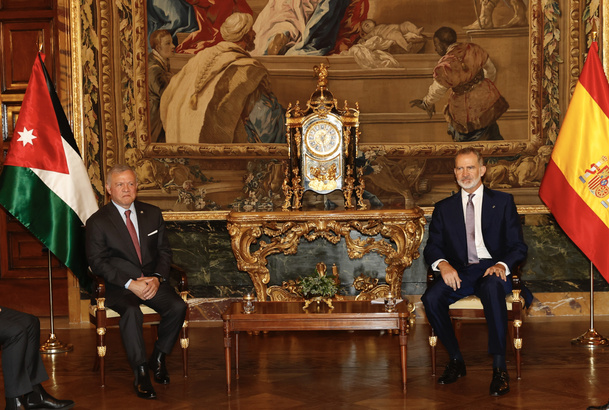 Su Majestad el Rey y Su Majestad el Rey Abdalá durante su encuentro