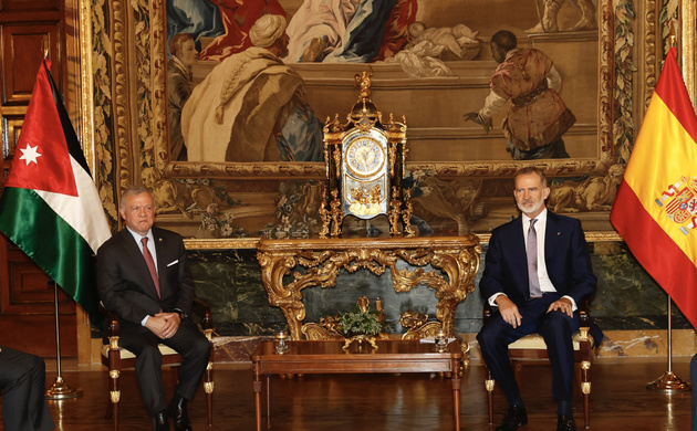 Su Majestad el Rey y Su Majestad el Rey Abdalá durante su encuentro