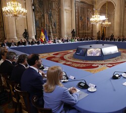 Reunión anual con los miembros de los Patronatos de la Fundación Princesa de Asturias, presidida por Don Felipe y Doña Letizia