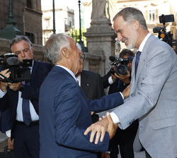 Su Majestad el Rey recibe el saludo del Presidente de Portugal, Marcelo Rebelo de Sousa
