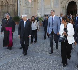 Su Majestad el Rey a su salida de la Catedral de Palermo