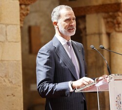 Su Majestad el Rey durante su intervención en la Conferencia Internacional para conmemorar el "Día Internacional del Parlamentarismo"