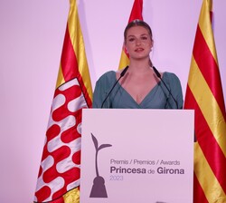 Su Alteza Real la Princesa de Asturias y de Girona durante sus palabras