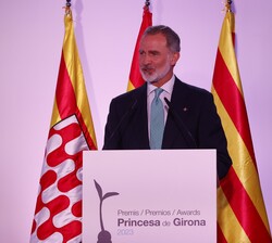 Su Majestad el Rey durante sus palabras 