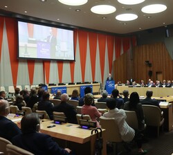 Vista general de la sala del ECOSOC en un momento de la intervención de Su Majestad el Rey