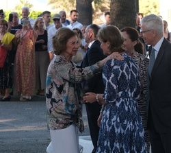 Su Majestad la Reina Doña Sofía recibe el saludo de Su Alteza Real la Princesa Margarita de Luxemburgo