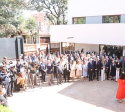 Vista general del encuentro con representantes de la colectividad española