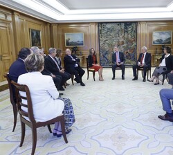 Don Felipe recibe en audiencia a los presidentes de las Cámaras Europeas que asisten a la reunión de la Presidencia de Eurocámaras