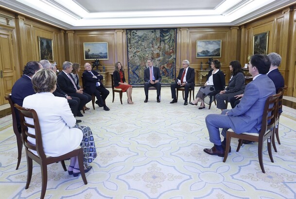 Don Felipe recibe en audiencia a los presidentes de las Cámaras Europeas que asisten a la reunión de la Presidencia de Eurocámaras