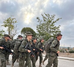 Su Alteza Real la Princesa de Asturias en un momento de la instrucción militar recibida en la Academia General Militar