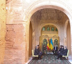Vista general del encuentro de Su Majestad el Rey y el Presidente de Ucrania. Volodimir Zelenski