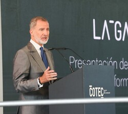 Don Felipe durante su intervención en el acto de presentación del “Anuario 2023” del Informe Cotec