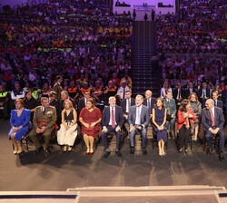 Los Reyes en la primera fila de asientos del Auditorio de Tenerife-Adán Martín