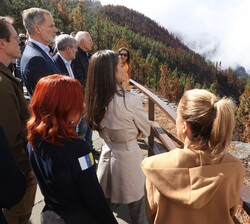Los Reyes observan el alcance del incendio forestal desde el mirador de Chipeque