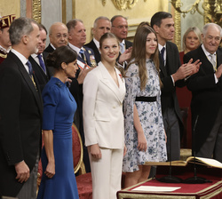 Su Alteza Real la Princesa de Asturias tras jurar la Constitución Española ante las Cortes Generales