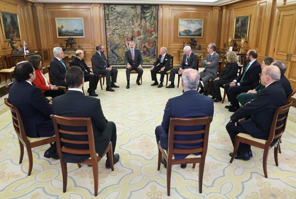 Un momento de la audiencia con los miembros del patronato de la Fundación Universitaria San Pablo CEU