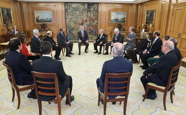 Un momento de la audiencia con los miembros del patronato de la Fundación Universitaria San Pablo CEU