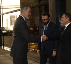 Su Majestad el Rey recibido por el presidente de la Confederación Española de la Pequeña y Mediana Empresa (CEPYME), Gerardo Cuerva