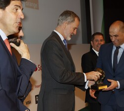 Su Majestad el Rey entrega el premio en la categoría Pyme Transformación Digital al director ejecutivo de TMC Cancela, Javier Cancela