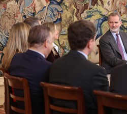 Don Felipe durante la audiencia con los representantes de la Cámara de Comercio Brasil-España