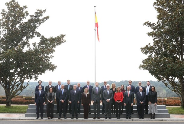 Su majestad el Rey junto a los miembros de la Cámara de Comercio Brasil-España