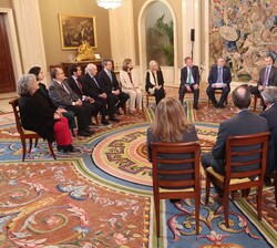Vista general de la audiencia de Su Majestad el Rey con la representación de la ETS de Ingeniería de Montes, Forestal y del Medio Natural