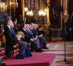 Vista general del Salón del Trono durante el discurso de monseñor Bernardito Cleopas Auza, nuncio de Su Santidad el Papa