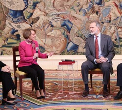 Su Majestad el Rey durante la audiencia a la Junta Rectora de la Conferencia de Rectores de las Universidades Españolas (CRUE)
