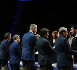 Su Majestad el Rey en el transcurso del acto de entrega de los despachos a los nuevos jueces de la LXXII promoción de la Carrera Judicial