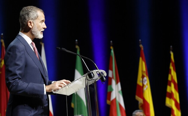 Su Majestad el Rey durante su intervención en la entrega de despachos a la 72ª promoción de la Carrera Judicial