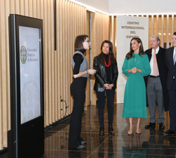 Su Majestad la Reina durante la presentación del proyecto "Salamanca Ciudad del español” 