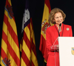 Su Majestad la Reina Doña Sofía durante sus palabras de agradecimiento