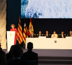 Su Majestad la Reina Doña Sofía durante sus palabras de agradecimiento